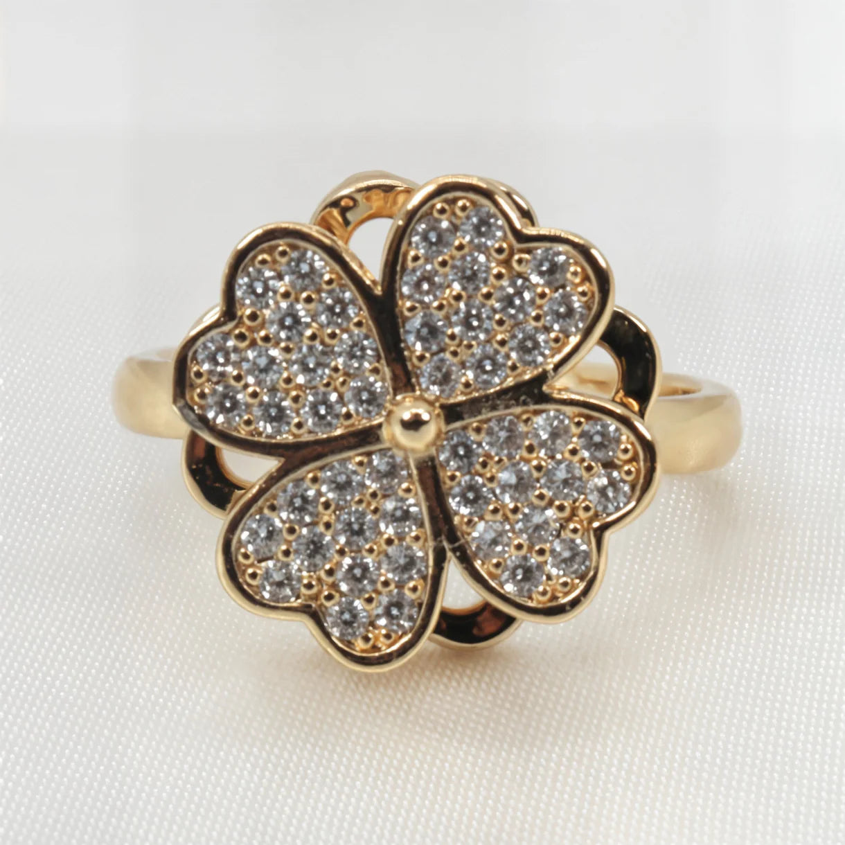 Anello Antistress Quadrifoglio Rotante