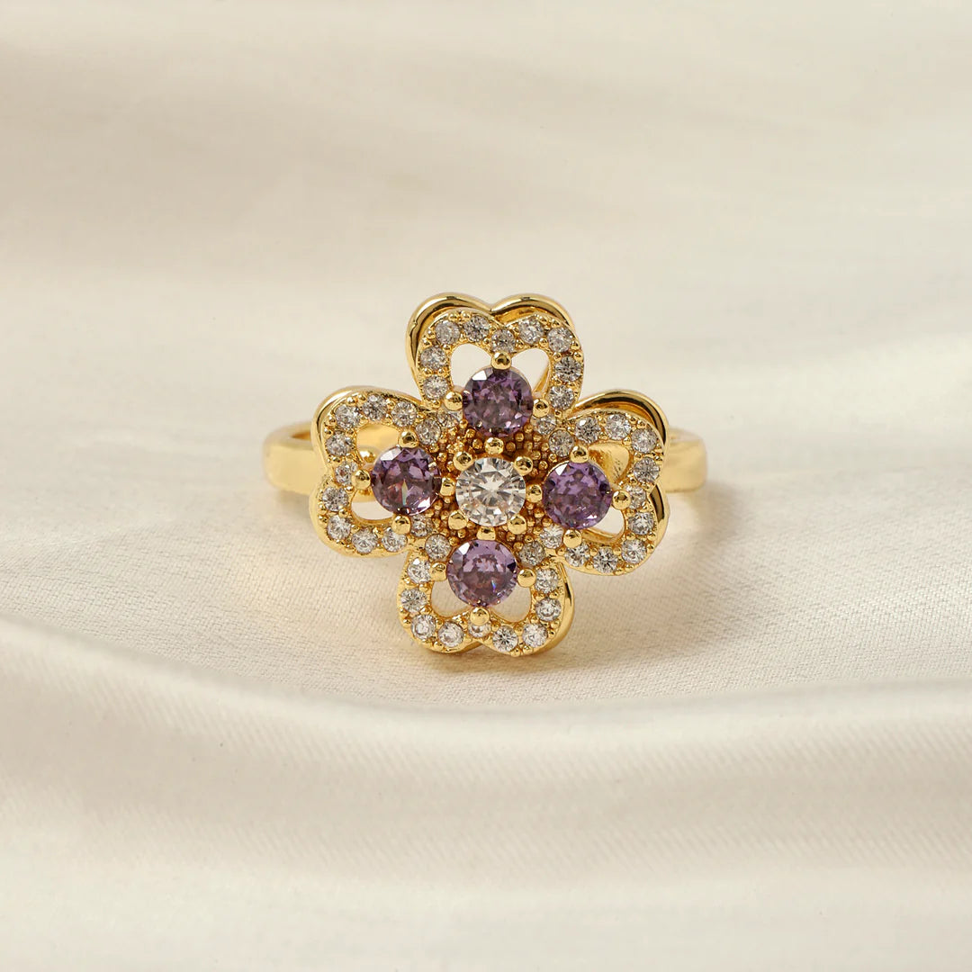 Anello Antistress Quadrifoglio Rotante